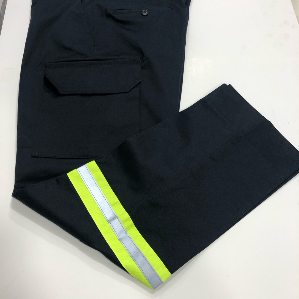 👷Navy Blue Cargo Work Pants with Reflective Stripes – Men’s Size 36